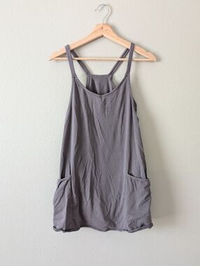 Amazom Hot Shot Mini Dress Built In Shorts Size XS Gray Boho Casual